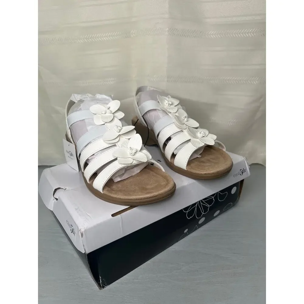 East 5th Memory Foam Slip On Sandals White Womens Size 11M